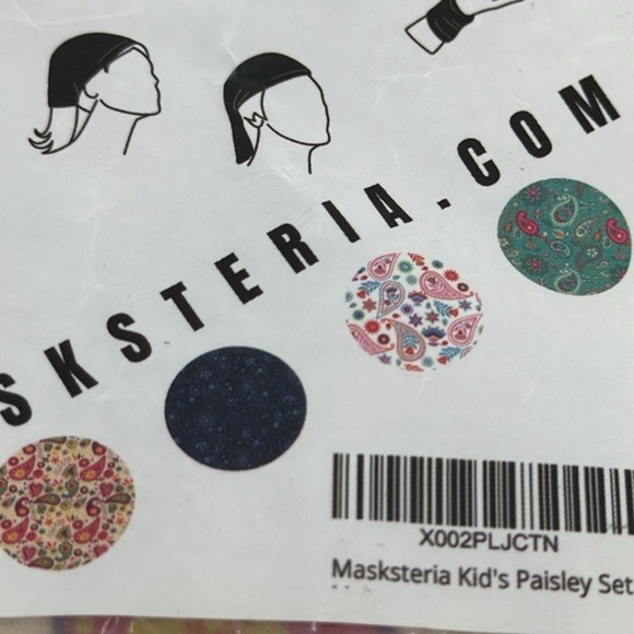 Masksteria‎ Kids Paisley Set: 4 Multi-Use Neck Gaiter Face Scarf Mask - Picture 2 of 3